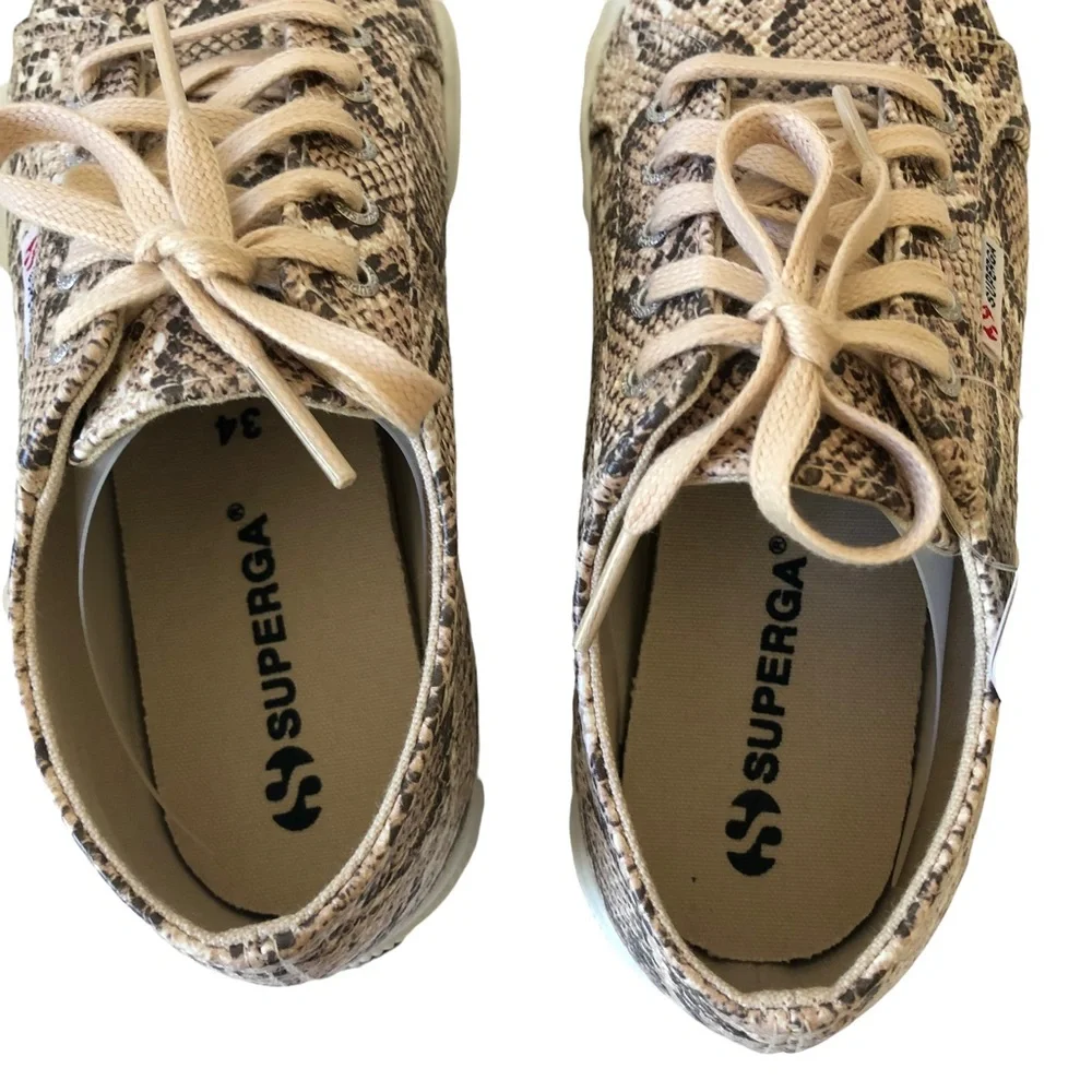 SUPERGA Kids Faux Beige Snake Sneakers NWT